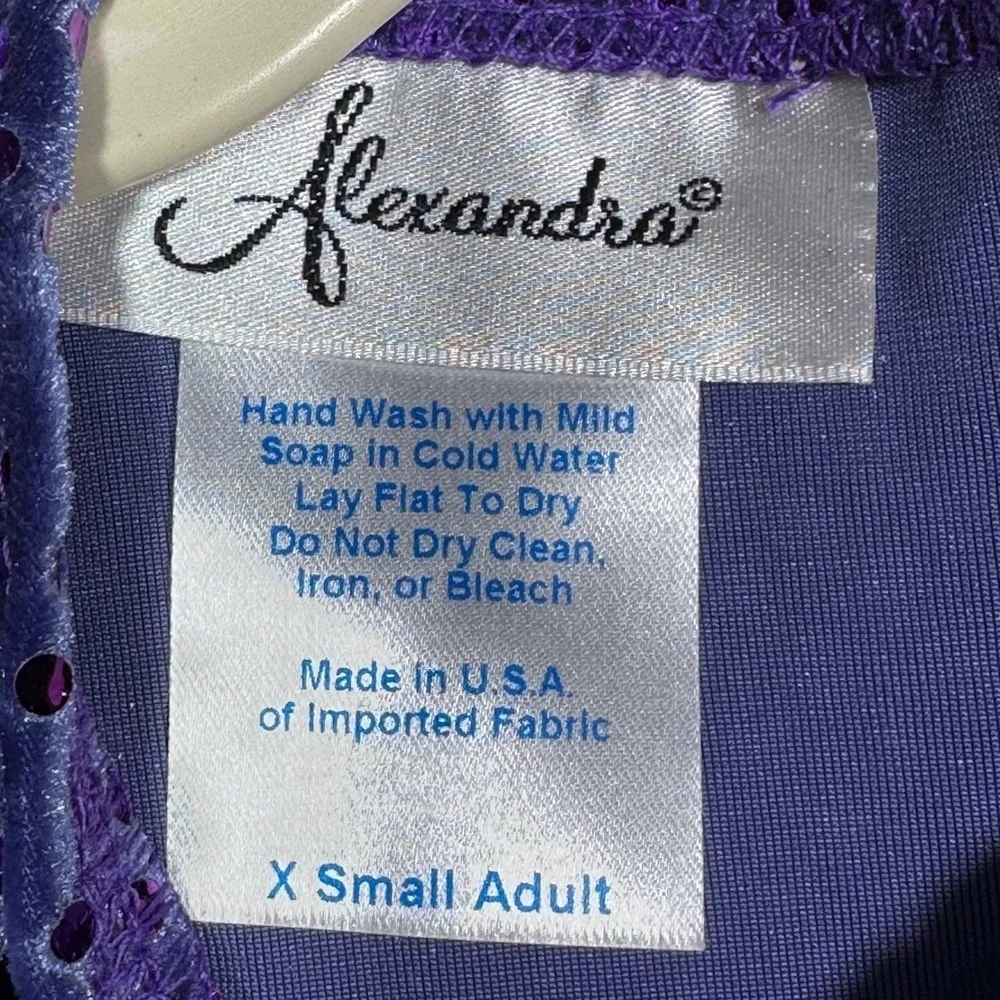 Alexandra Costumes Purple Sequin Leotard Cap Sleeve Performance Dance adult AXS